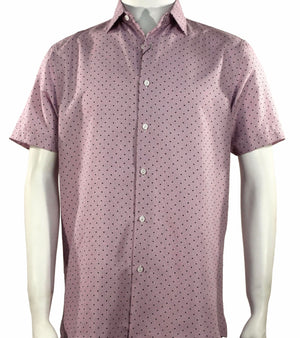 Dusty Rose Speckled Men's Short Sleeve Shirt – Modern Fit