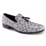 Montique Black Printed Tassel Loafer Fashion Shoes S2357