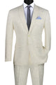 PoshPunto Collection: Ivory 2 Piece Tone on Tone Paisley Print Single Breasted Slim Fit Suit