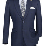 Moderno Collection: Navy 2 Piece Glen Plaid Single Breasted Slim Fit Suit