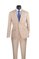 Moderno Collection: Beige 2 Piece Glen Plaid Single Breasted Slim Fit Suit