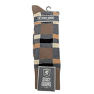 taupe charcoal multi block stripe dress socks by Stacy Adams
