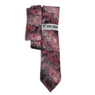 burgundy silver floral paisley tie and pocket square set by Stacy Adams