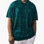Chic Chelli Shirt Collection: Emerald Diamond Pattern Three-Button Polo