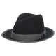 Stacy Adams Black Suede Fedora with Plaid Pattern Underbrim