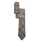 tan blue plaid paisley tie and pocket square set by Stacy Adams