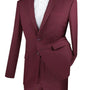 Vintagevo Collection: Burgundy 2 Piece Solid Color Single Breasted Slim Fit Suit