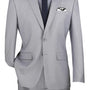 Vintagevo Collection: Light Grey 2 Piece Solid Color Single Breasted Slim Fit Suit