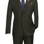 Vintagevo Collection: Olive 2 Piece Solid Color Single Breasted Slim Fit Suit