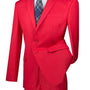 Vintagevo Collection: Red 2 Piece Solid Color Single Breasted Slim Fit Suit