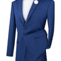 Vintagevo Collection: Twilight Blue 2 Piece Solid Color Single Breasted Slim Fit Suit
