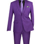 Vintagevo Collection: Purple 2 Piece Solid Color Single Breasted Slim Fit Suit