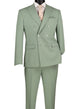 Shapley Collection: Sage Green 2-Piece Slim Fit Double Breasted Suit in Luxurious Stretch Fabric