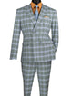 Miwega Collection: Sea Grass Windowpane 2-Piece Slim Fit Double Breasted Suit