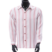 Crimson Lane Collection: Montique Men’s Red Stripe Long Sleeve Shirt