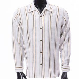 Crimson Lane Collection: Montique Men’s Olive Stripe Long Sleeve Shirt