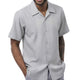 Montique Grey Solid Short Sleeve Shirt
