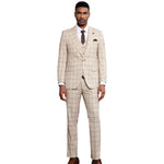 Bellatri Collection: Stacy Adams Tan Windowpane Suit