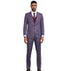 Heliotail Collection: Stacy Adams Plaid Three-Piece Suit In Wine And Grey