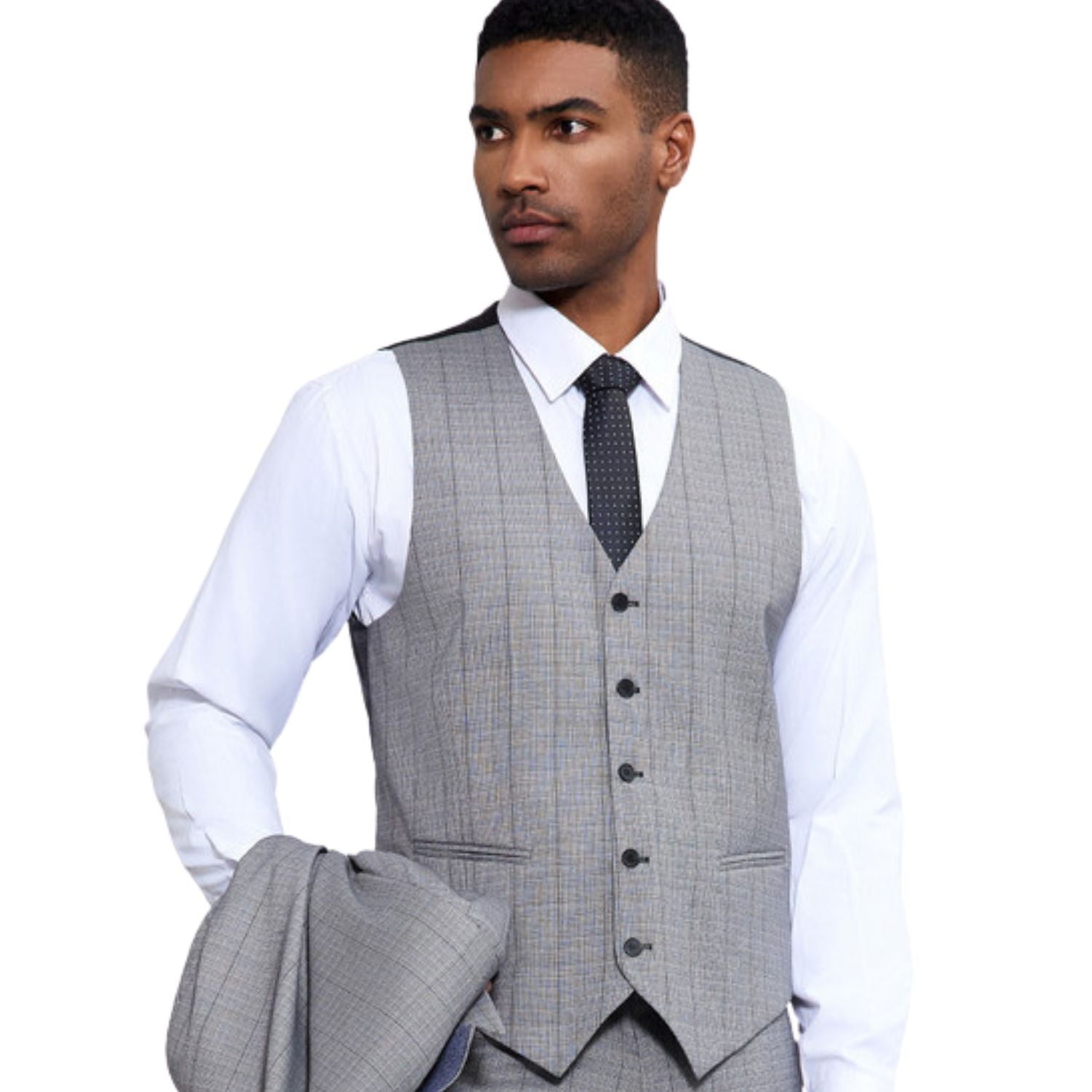 値下げTheredthread S ring tailored vest グレー Cognac Sharkskin Three-Piece Suit – Hybrid Fit by Tazzio – Suits