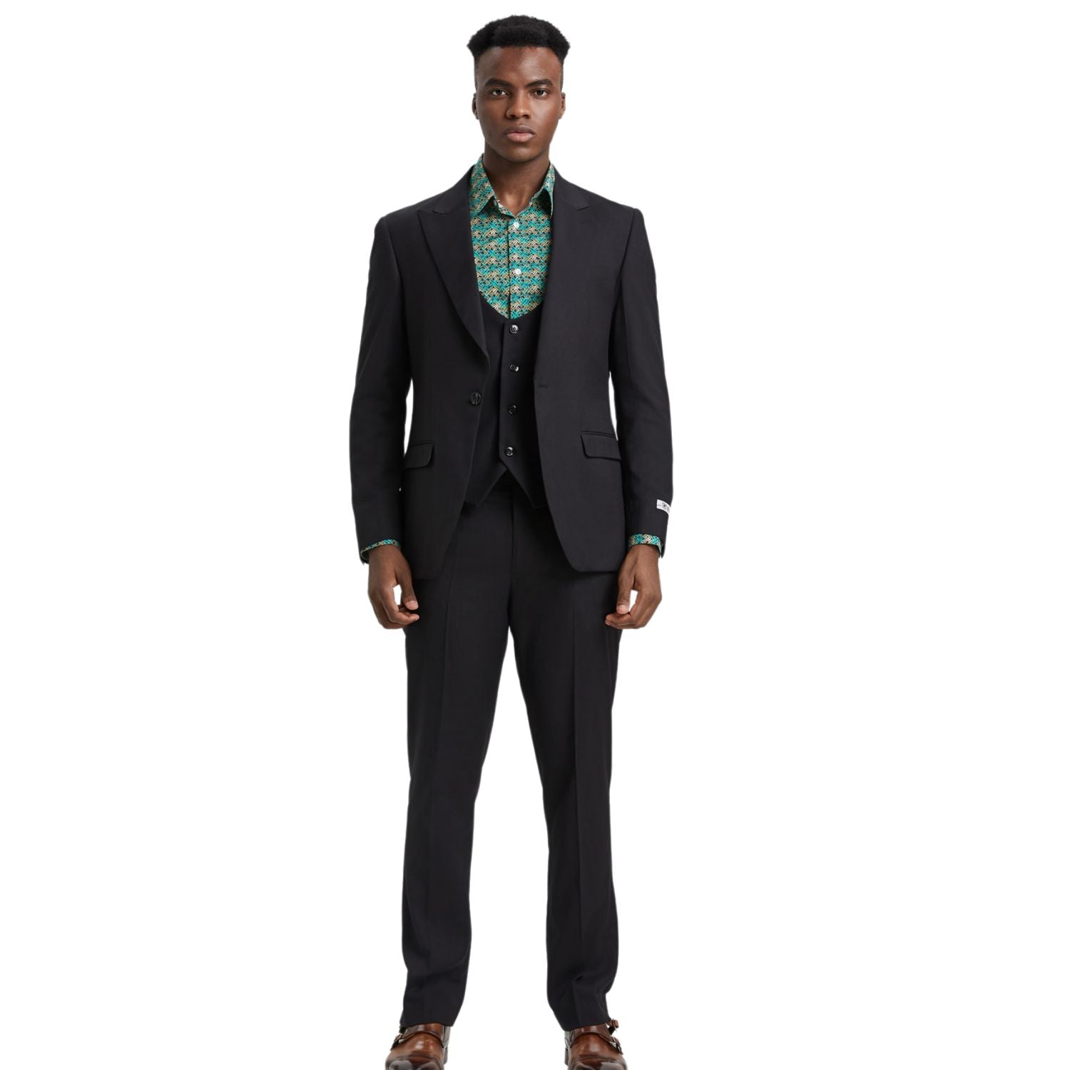 PERSON'S FOR MEN ビジネススーツ 3ピース ブラック A7 AOYAMA 【洋服