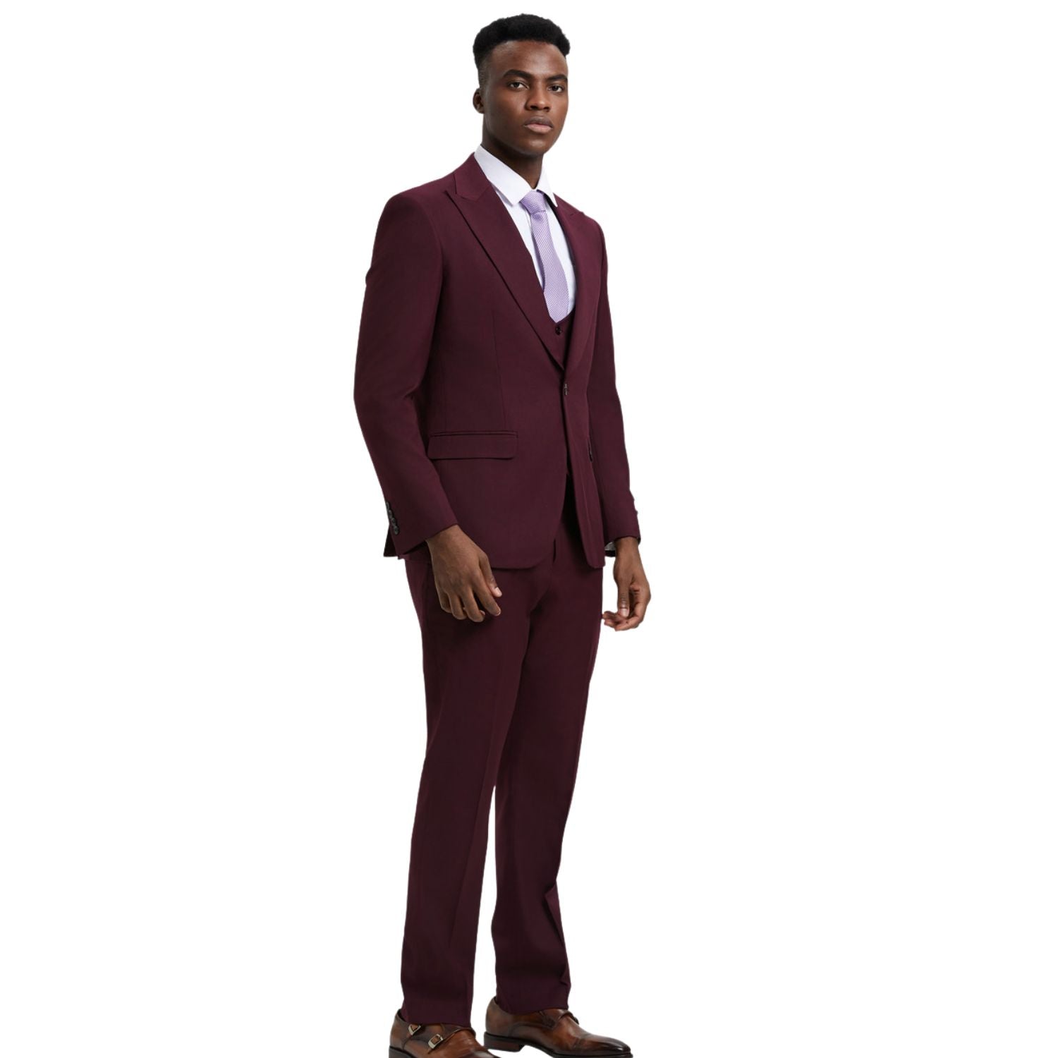 Men's Stacy Adams Hybrid-Fit 3pc Suit Set, Jacket Vest and Pants
