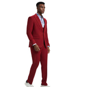 Maroonyx Collection: Stacy Adams Cherry Red 3-Piece Suit