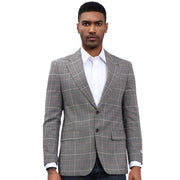 Zaurak Collection: Stacy Adams Windowpane Plaid Blazer In Dark Grey