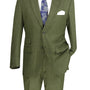Astro Collection: Modern Fit Windowpane Suit in Olive