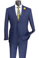 Astro Collection: Blue 2 Piece Windowpane Single Breasted Modern Fit Suit