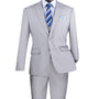 Formalita Collection: Grey 3 Piece Solid Color Single Breasted Slim Fit Suit