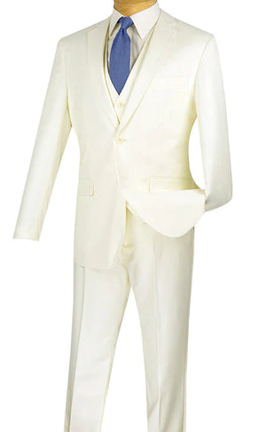 Formalita Collection: Men's Single Breasted 2-Button Slim Fit Suit In Ivory