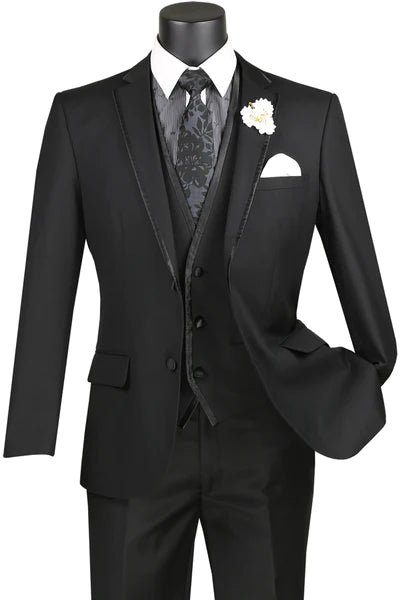 Royal Ravine Collection Black Slim Fit Suit
