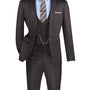 Vintique Collection: Glen Plaid Slim Fit Suit with Peak Lapel in Black