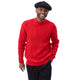Sorrento Collection: Montique's Men’s Red Cable-Knit Crew Neck Sweater