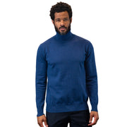 Vesta Collection: Modern Fit Sapphire Wool & Cashmere Turtleneck Sweater