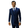 Sculptor Collection: 3-Piece Slim Fit Solid Suit For Men In Sapphire