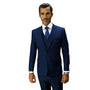 Eskimo Collection: Men's Ultra Slim Fit Stretch Fabric 3PC Suit In Sapphire