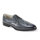 Orion Collection Croco Print Wingtip Lace Shoes - Grey
