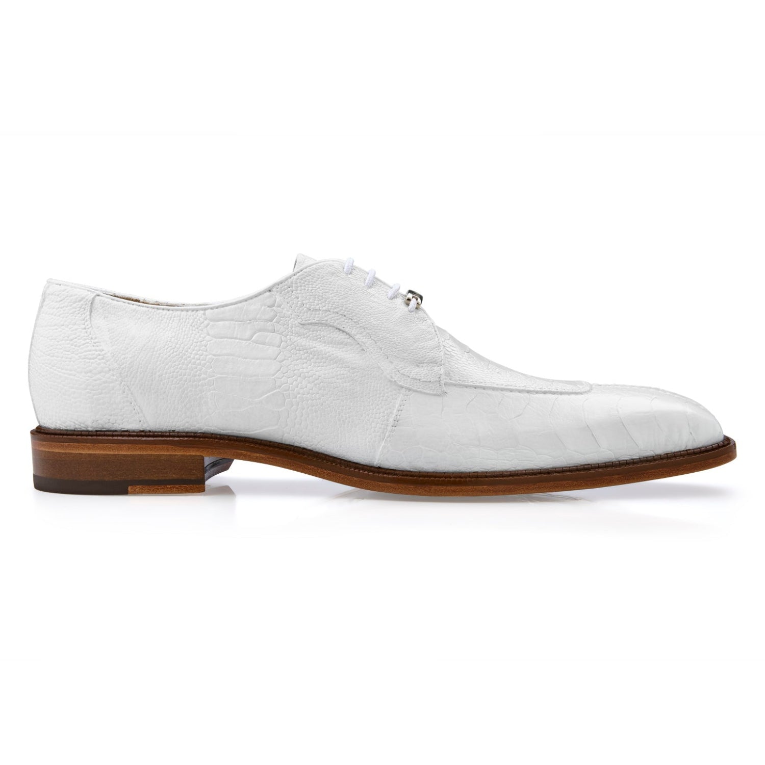 Belvedere Siena Ostrich Derby, White / 9 US / D (Medium)