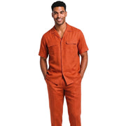 Solis Collection: Stacy Adams Solid Sunset Linen Walking Suit Set