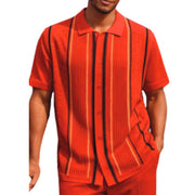 Moda Collection: Stacy Adams Buttoned Chelli Knit Shirt in Red