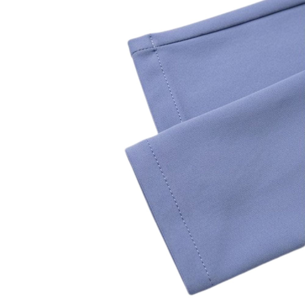 Stacy Adams lavender 4-way stretch adjustable waistband pants hem detail