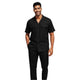 Solis Collection: Stacy Adams Solid Black Linen Walking Suit Set