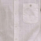 white short sleeve walking suit shirt with solid jacquard texture detail