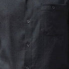 black short sleeve walking suit shirt with solid jacquard texture detail
