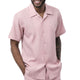 Montique Pink Lavender Solid Short Sleeve Shirt