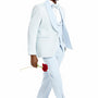 Contours Collection: 3-Piece Honeycomb Pattern Slim Fit Tuxedo In Sky Blue