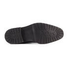 Outsole view of the Stuart men's black leather and tweed lace boot