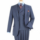 black 3 piece wool suit classic fit front view